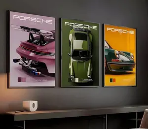 Porsche Classic Sports Car Wall Art Vintage Automotive Poster Set