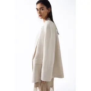 H&M Linen-blend double-breasted blazer