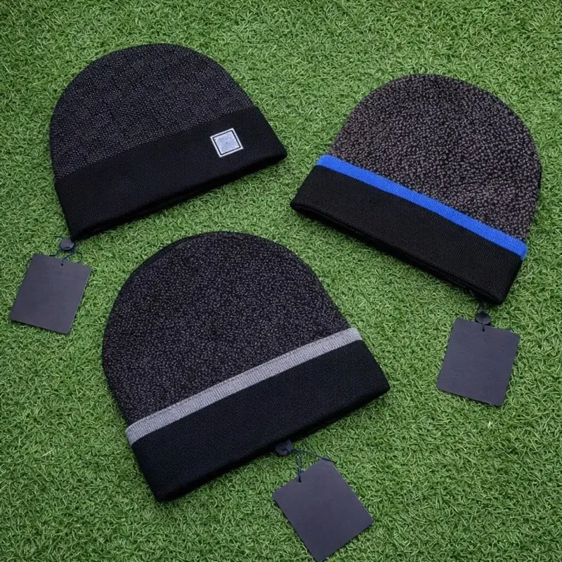 Designer Thermal Knitted Beanie Plaid Pattern Winter Hat for Men and Women High Outdoor Travel Friendly Beanies