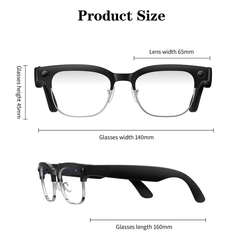 Smart AI Camera Glasses with 8MP Photochromic Lenses ,Button Touch Adjustment for Travel Outdoor Adventures Hands-Free Photography 160+Languages Real-Time Translation Bluetooth Wireless Wearable Video Recording UV Protection ,Valentine's Day gifts