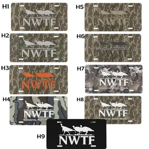 National Wild Turkey Federation NWTF Camo License Plate, 6x12 Inches Aluminum License Plate Auto Car Tag, Car Truck Tag, Hunting Gift