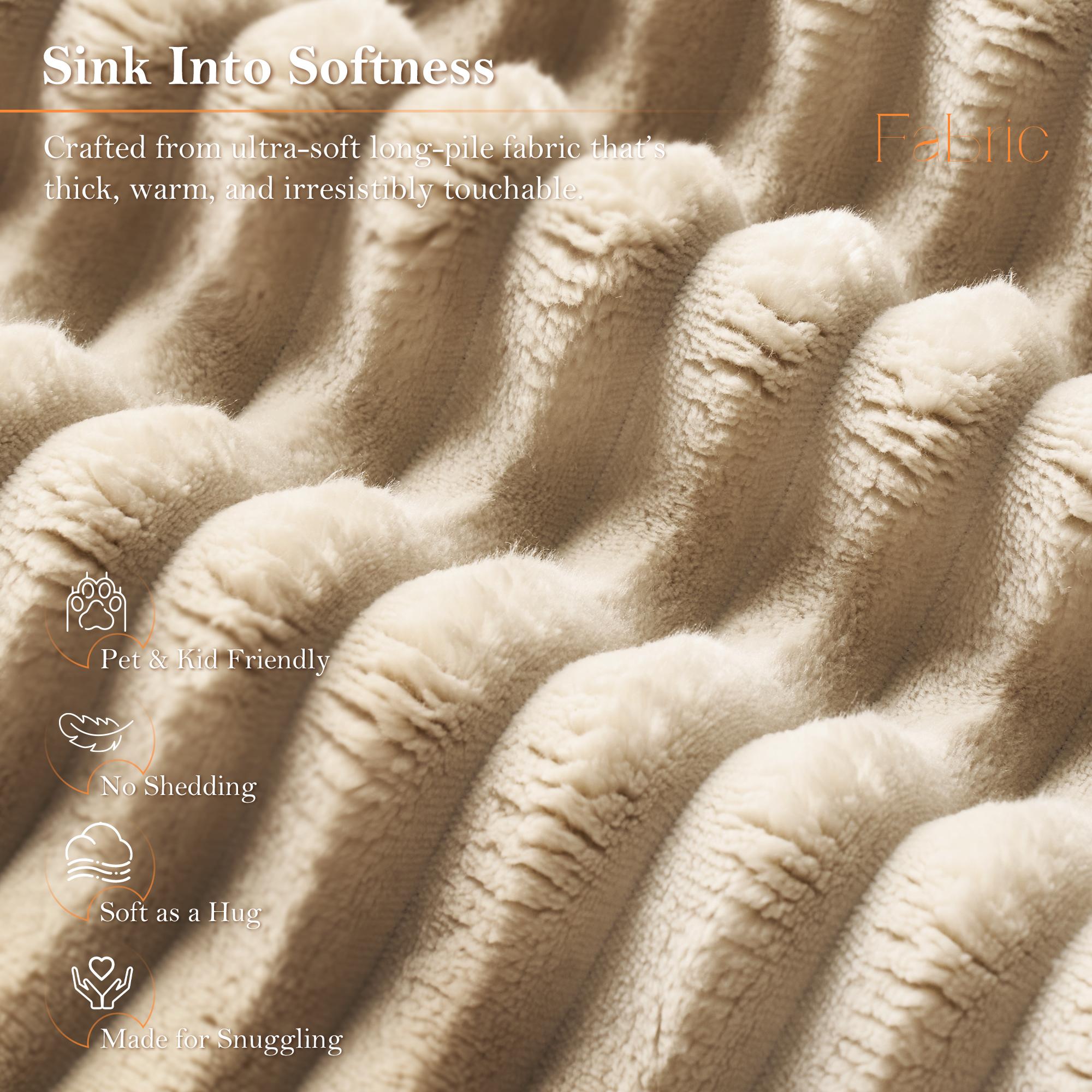 【Shipped in 2 or 3 packages】Popular No Assembly Needed 132'' U-Shape Oversized Cloud sofa Couch - Corduroy Modular Sectional Sofa with 6 Soft Pillows, Deep Seat Boneless Upholstered Couches for Living Room