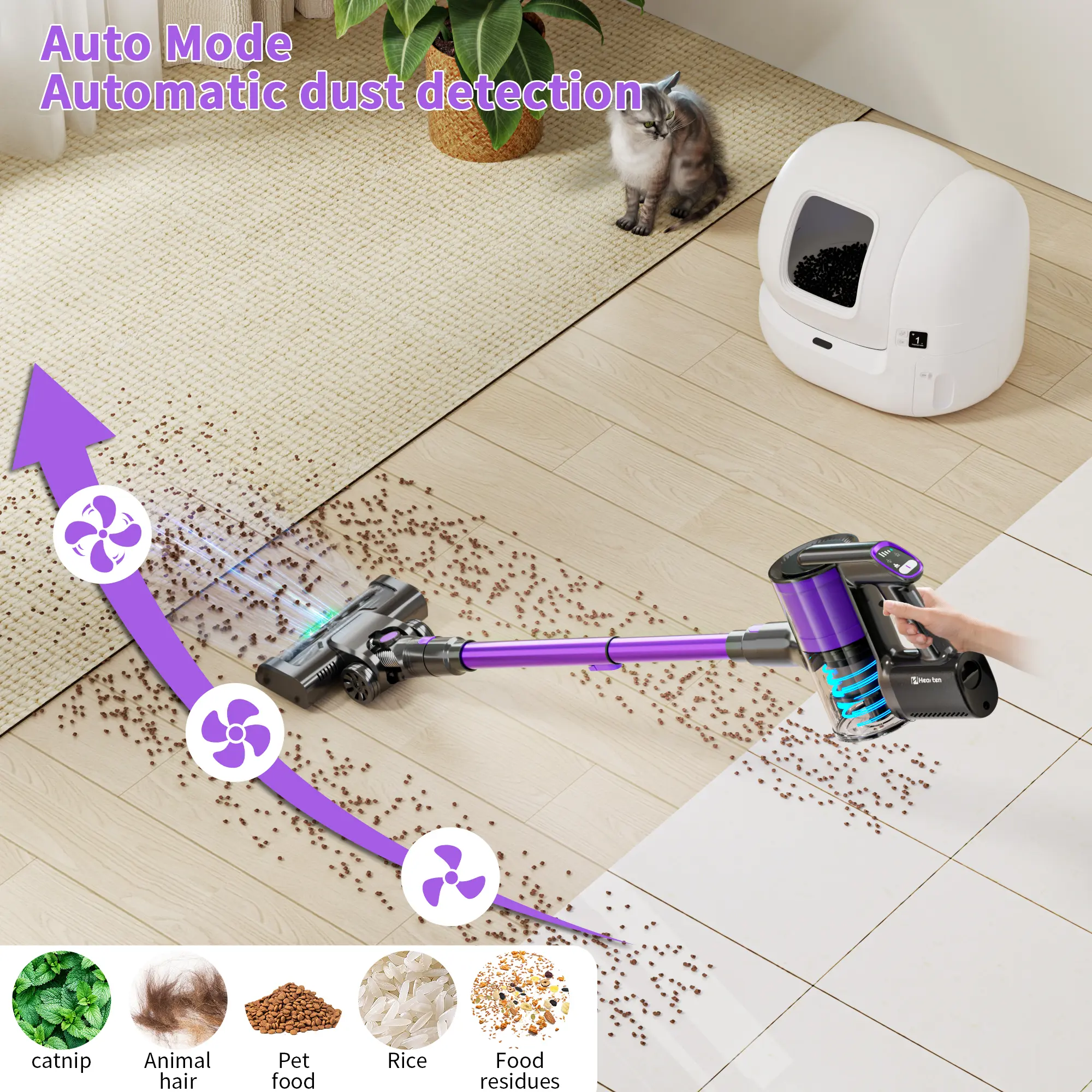 Hearten Cordless Vacuum Cleaner-CR208 Lightweight Stick Vacuum