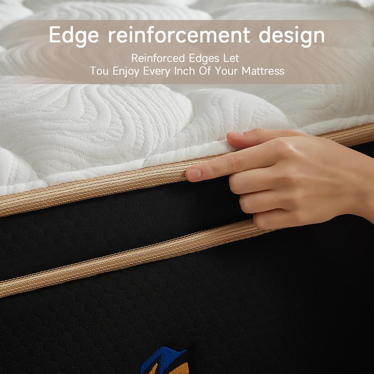 [ZYLUMI]  Hybrid Mattress in a Box, 10/12/14 Inch, Twin/Full/Queen/King, Gel Memory Foam & Zoned Support Springs, Pressure Relief, Breathable Fabric, Motion Isolation, CertiPUR-US & OEKO-TEX