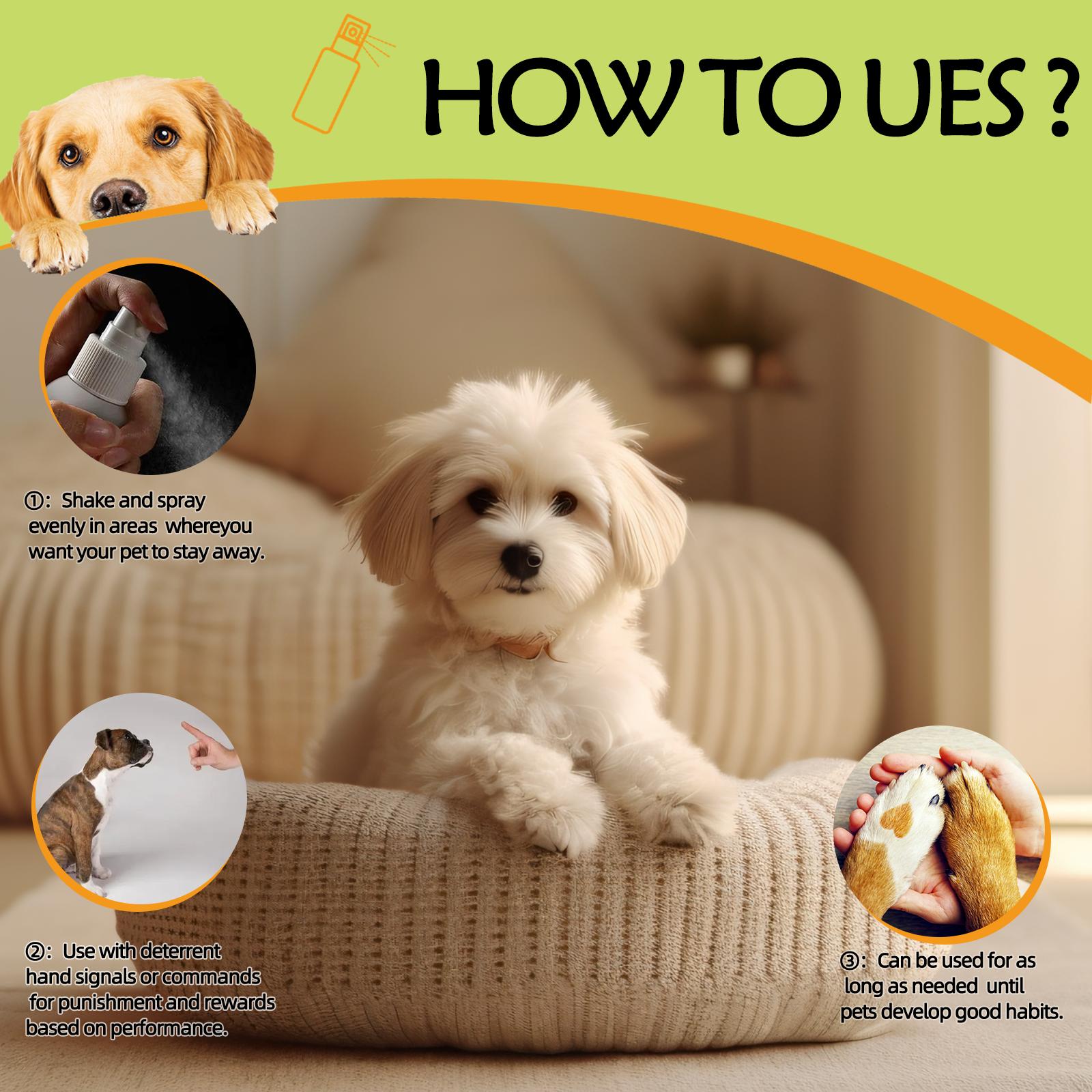 120ml Pet Anti-Chew Bitter Spray, Effective Training Tool to Stop Dogs & Cats Chewing Furniture, Safe Non-Toxic Formula