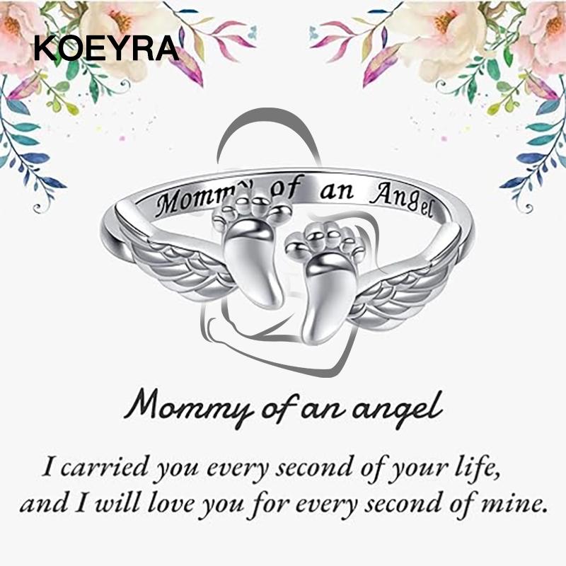 Adjustable Letter & Wing Design Cuff Ring, Fashionable Jewelry for Women, Elegant All-match Fashion Accessories for Daily Wear, Personalized Angel Ring, Engraved Ring