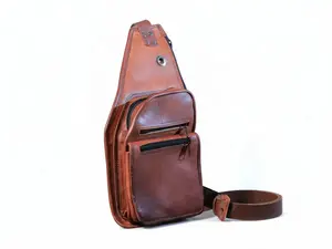Napoleon Full-Grain Leather Sling Crossbody for Men | Handmade Travel Utility Bag