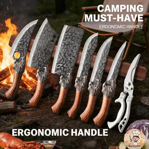 Stainless Steel Kitchen Knife Set - Professionally crafted kitchen knives, including boning, slicing, carving , paring , butcher's  scissors, and ultra-sharp boning  suitable for cutting meat and fish