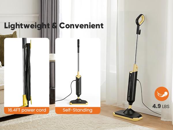 【NEW COLOR】Steam Mop for Floor Cleaning,Lightweight FloorCleaner for Hardwood/Tile/Laminate Floors Carpet,With 2 Pads