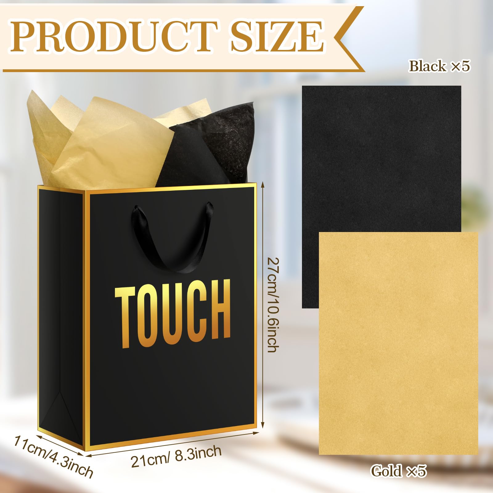 Valentines 5 senses Gift Bags for Her Sight Smell Touch Taste Sound Goodie Bags with Handles Tissue Paper,Birthday Party Gift Idea,Present Wrappings for Girlfriend Couple,Galentine's Day Mother's Day Birthday Wedding Party Gift,Valentine Gift Exchange