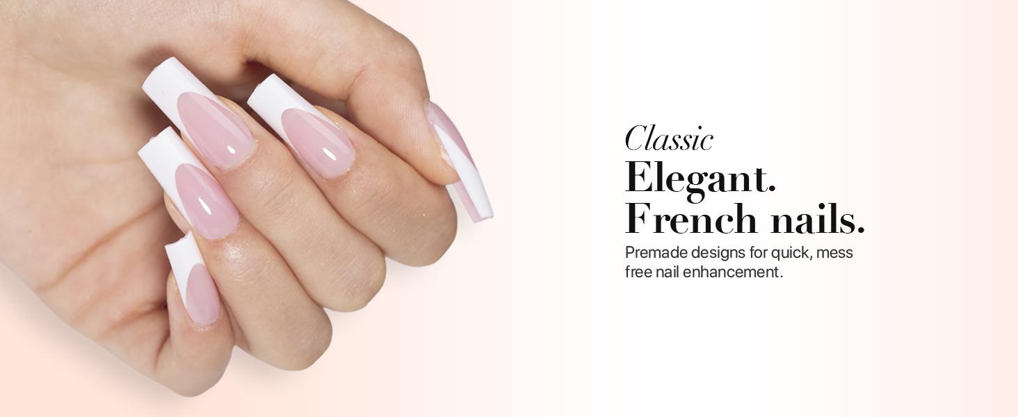 SXC Cosmetics X-Pro Tips - 150/160 Nail Tips ONLY, French Tip Press On Nails, 15/16 Sizes Ultra Fit, Nail Art DIY Press On Nails