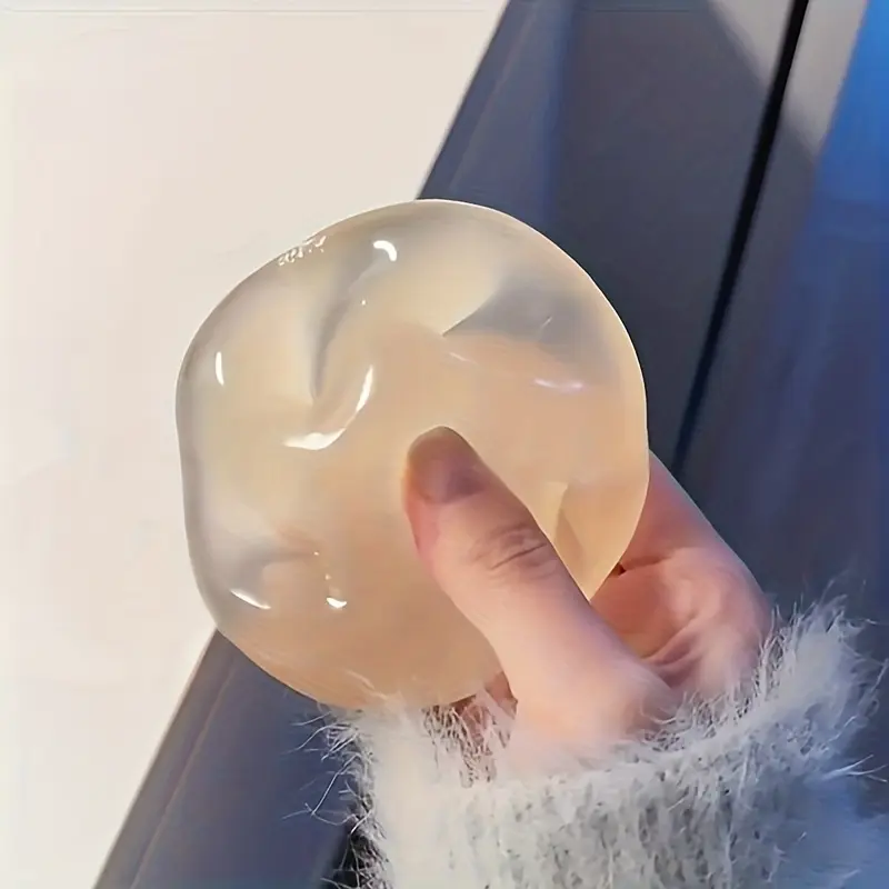 Slow-Expanding Blue Coconut Oil Hand-Squeezed Ball, Stress Relief Fidget Toy, Round Malt Design, Anxiety & Focus Toy for Adults & Kids, Perfect Holiday & Cute Gift