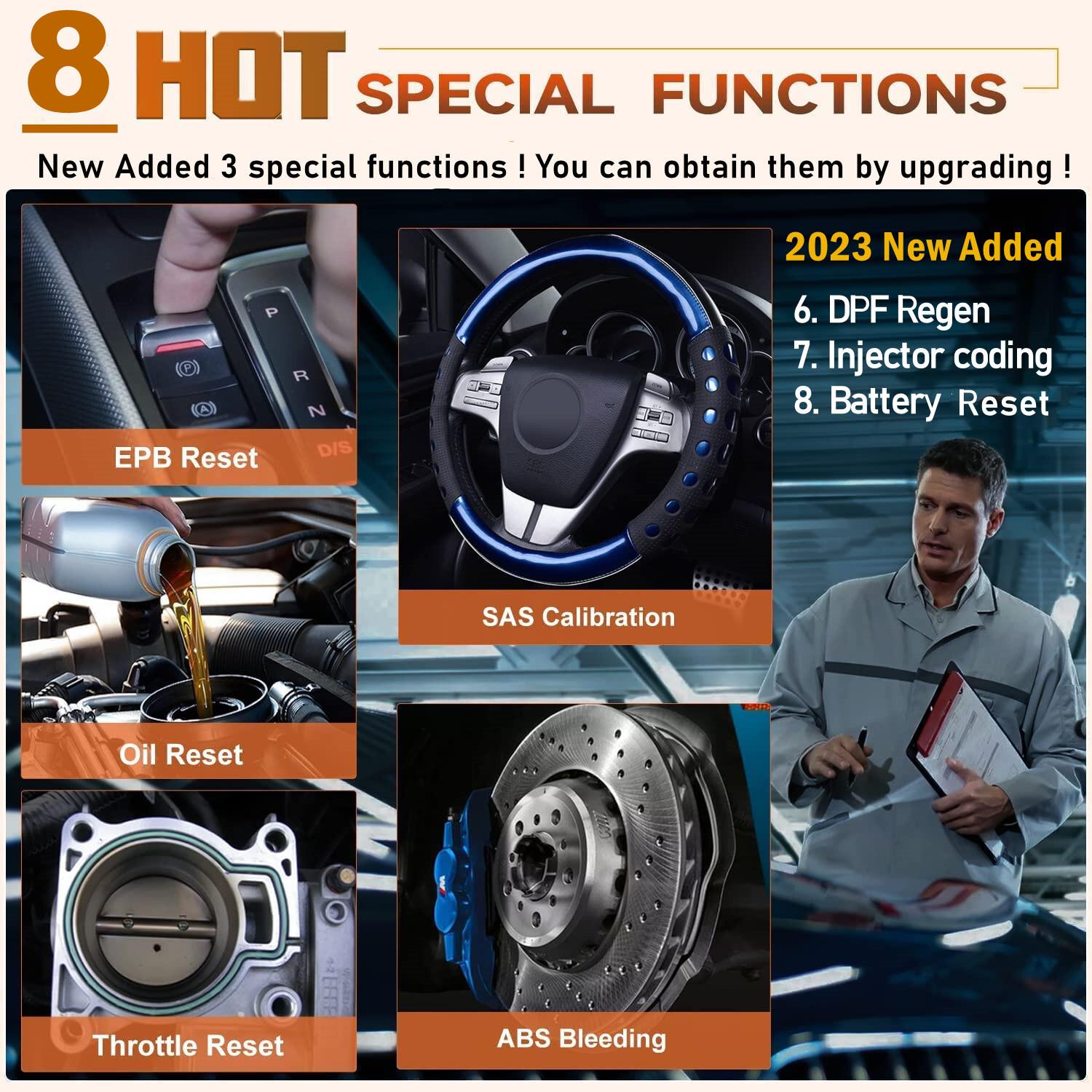 FOXWELL NT624 Elite Wireless OBD2 Scanner, Automotive Diagnostic Scan Tool with 8 Resets, ABS Bleeding, SAS/EPB/Oil Reset, Battery Registration, OBDII Code Reader for All Cars