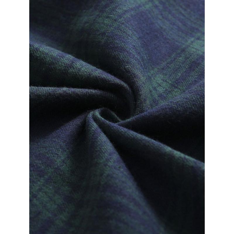 Retro Stage 1950S Green Plaid Short Sleeve Shirt Dress with Cinched Waist & Flared Skirt for Casual Outings & Dates - Classic Look & Comfortable Fit Womenswear Collared Shortsleeve Summer Basic Minimalist Vintage Girly Clothes Suits Gamis Fitted