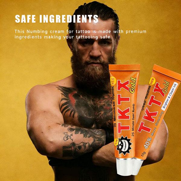 TKTX Gold 40% Numbing Cream 25Mins Super Fast Numbing Tattoo Supply，Painless tattoo cream lasting for 6-8 hours, suitable for tattoo, eyebrow tattoo, puncture-cosmetics.