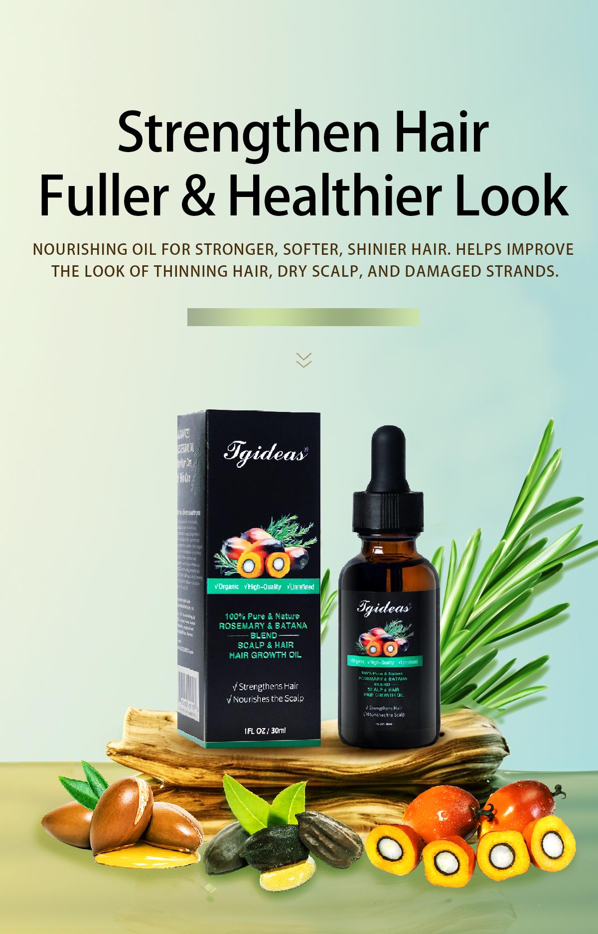 Tgideas Hair Nourishing Oil with Batana & Rosemary – Helps Reduce Shedding & Supports Stronger, Fuller Hair Tgideas Hair Nourishing Oil with Batana & Rosemary – Helps Reduce Shedding & Supports Stronger, Fuller Hair