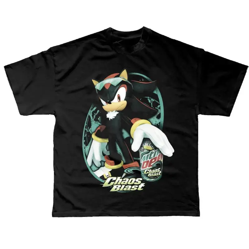 Chaos Blast T-Shirt, Shadow the Hedgehog Shirt, Sonic Shirt, Unisex Graphic Tees Gothic Grunge Y2k Emo Scene Amity Affliction Style Clothes, Unisex Cotton Crewneck T-Shirt Menswear Womenswear Streetwear Top