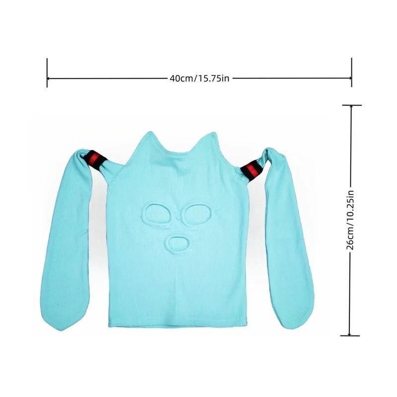Hot Selling Hatsune Miku Balaclava Mask Soft Breathable Fabric Anime Themed Hood for Conventions Street Fashion