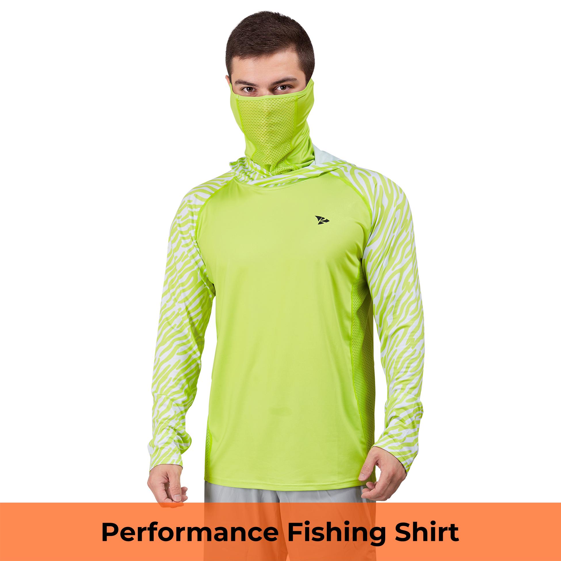 RODEEL 915 Sun Hoodie Shirts w/ Mask Neck Gaiter Men UPF 50+ UV Protection Long Sleeve Lightweight Quick Dry Moisture Wicking Breathable Cooling Activewear for Outdoor Sport Gym Fishing Roofing Landscaping Construction Gardening, Holiday Gift