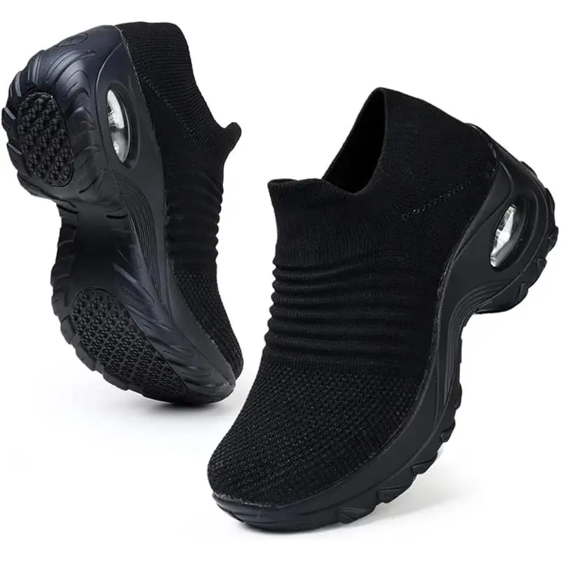 BENG Women's Arch Support Durable Walking Shoes - Breathable Knit Upper, Non-Slip, Lightweight Orthopedic Comfy Work Shoes for Plantar Fasciitis, Mesh Platform Footwear, Durable Walking Shoe, Orthopedic Shoes