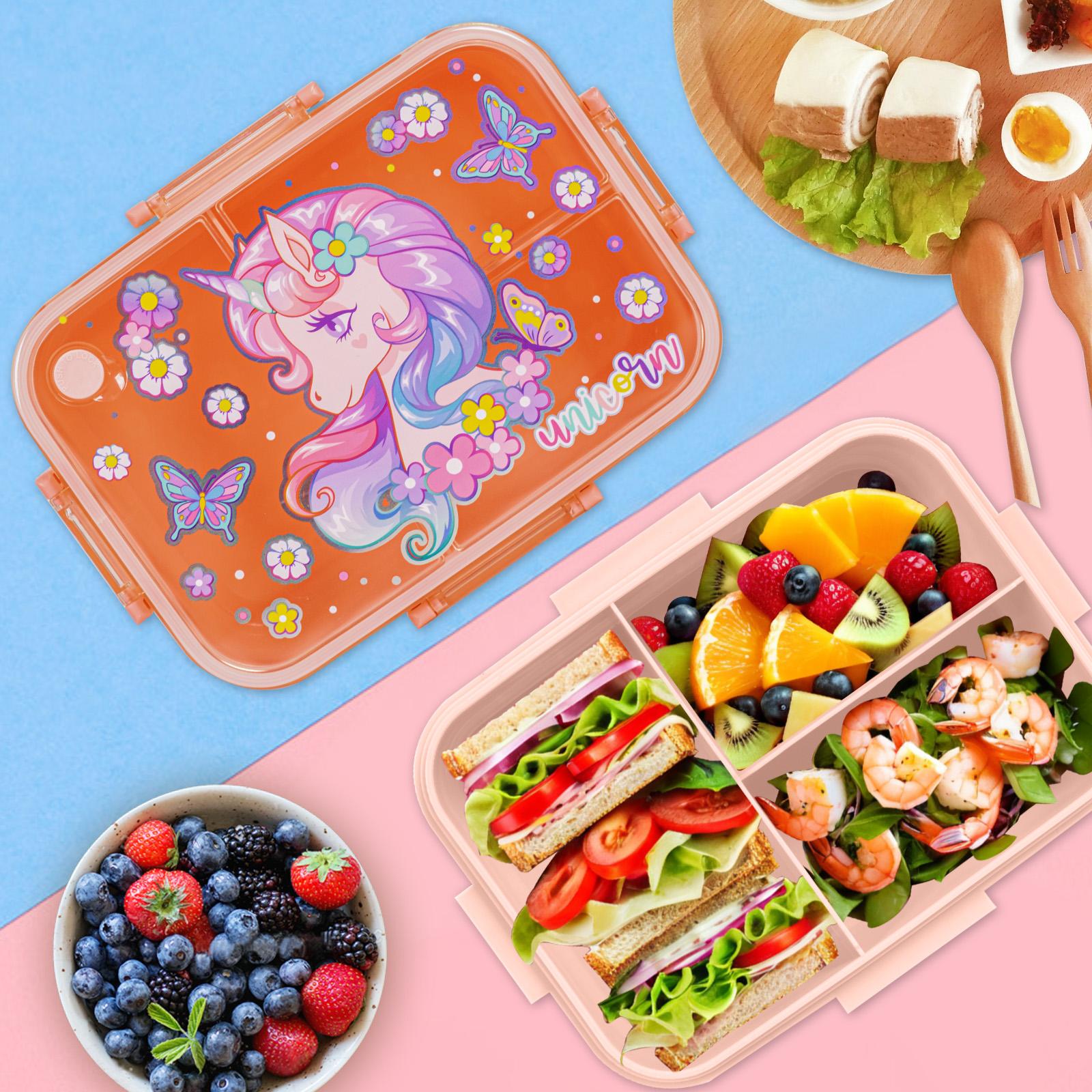 Family essential children's lunch box with cutlery and bag,  suitable for school,  summer gift creativity, school supplies,, 1200ml - cutlery Tableware