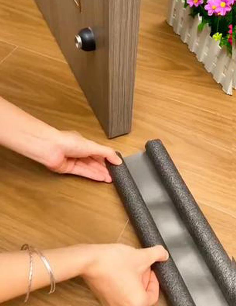 Door Draft Stopper for Bottom of Doors Door Draft Noise Blocker Black Gap Stoppers Door Draft Guard for Bottom of Doors Adjustable Door Seal Sweep Draft Home Essentials Gadgets