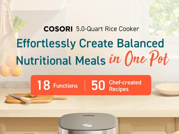 COSORI 18-in-1 Rice Cooker, Olla Arrocera Eléctrica 5-Qt: Slow Cook, Steam, 24H Warm, Fuzzy Logic, Nonstick Pot & 50 Recipes Kitchen Appliances mothersdaygift COSORI 18-in-1 Rice Cooker, Olla Arrocera Eléctrica 5-Qt: Slow Cook, Steam, 24H Warm, Fuzzy Logic, Nonstick Pot & 50 Recipes Kitchen Appliances mothersdaygift
