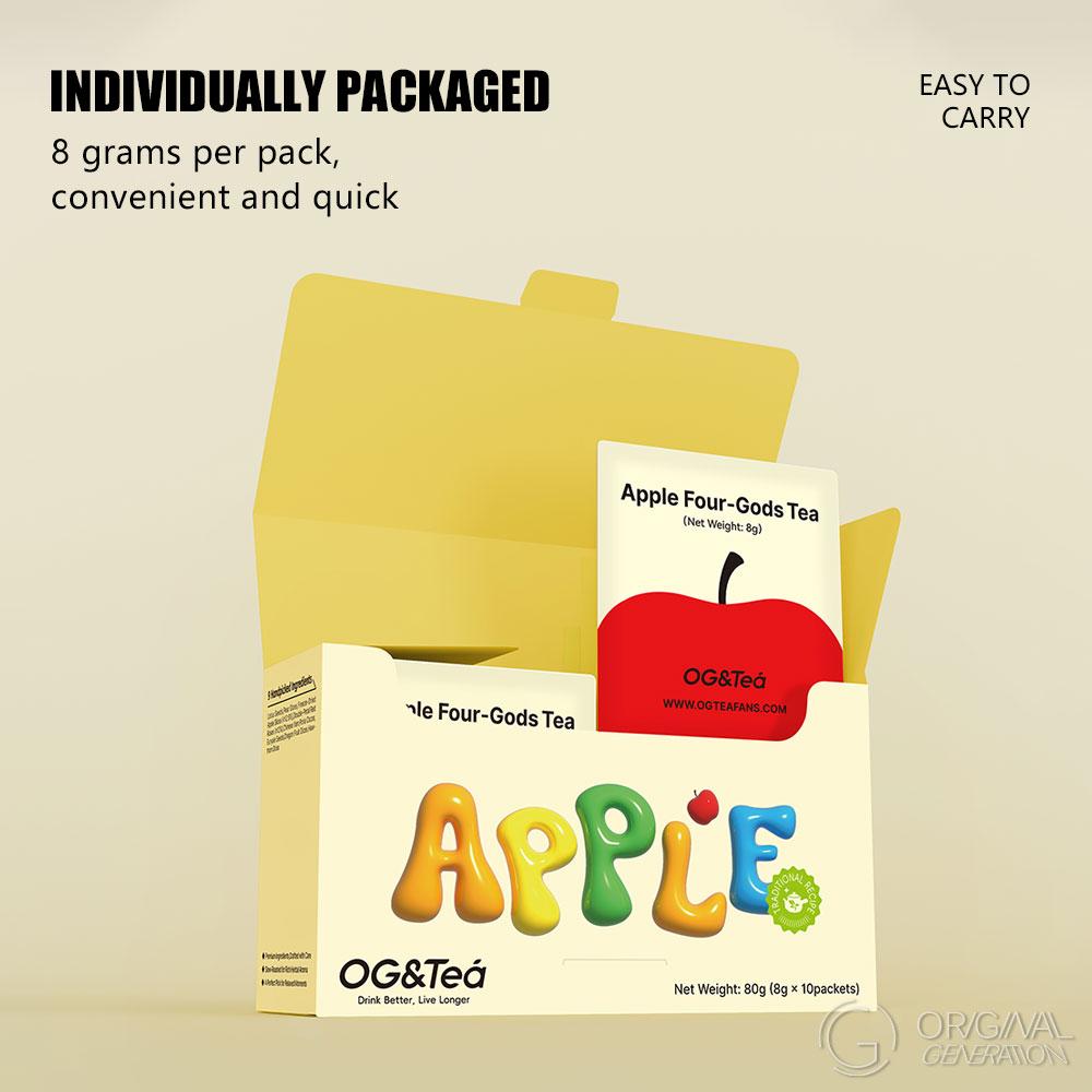 Immune Boost Tea Apple Tea 80g (8g x 10 packs) Caffeine Free With Lotus Seed, Pear, Apple, Rose, Chinese Yam, Poria Cocos, Gorgon Fruit, Dragon Fruit, Hawthorn