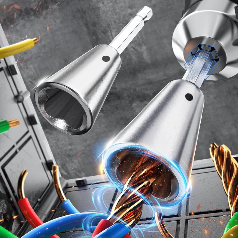 Electrician grade automatic electric wire stripper (2), parallel conversion head for electric drills, time-saving and labor-saving, suitable for maintenance on construction sites and factories Diy Tools Hand Tools Hardware Wirepliers