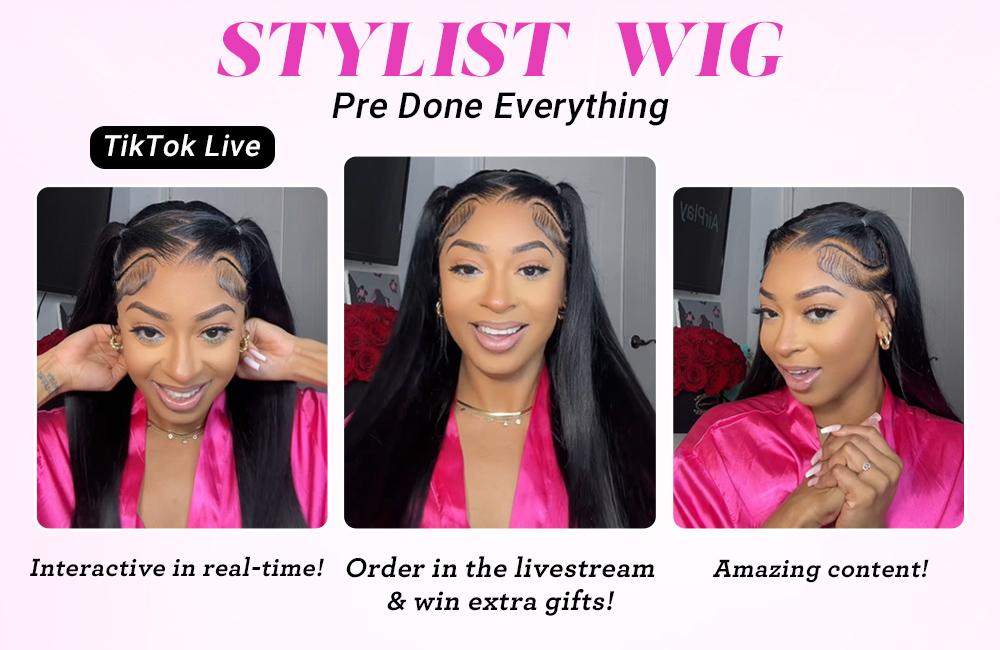 [Spring Must Have] Asteria Hair Pre-Styled Straight 13x4 Glueless Ready to Go Lace Frontal Wig Human Hair Wigs Pre Bleached Beginners Glueless Wig Valentine Musts