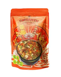CHIRAMEN Kimchi Veggie Mix Dried Ramen Toppings, Kimchi, Mushrooms, Sweet Pepper, Tofu, Cabbage, Chives, Corn, Perfect for Cup Noodles and Soup. Food Korean