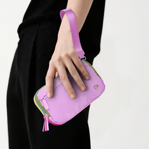 CN6051  Three-Layer Contrast Color Multifunctional Chest Bag Polyester Material Waterproof Waist Bag Handbag TikTokShopHolidayHaul