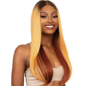 Janet Collection Human Hair Blend Prime Unimix HD 360 with 13X6 Frontal Part Glueless APIA Lace Wig
