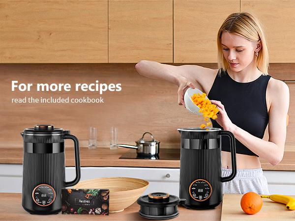 Nut Milk Maker Machine 35oz, 10 Stainless Steel Blades for Homemade Almond Oat Coconut Plant-Based Milk, 8-in-1 Self-Cleaning Auto Keep Warm & Boil Water, 12H Delay Start for Non-Dairy Beverages