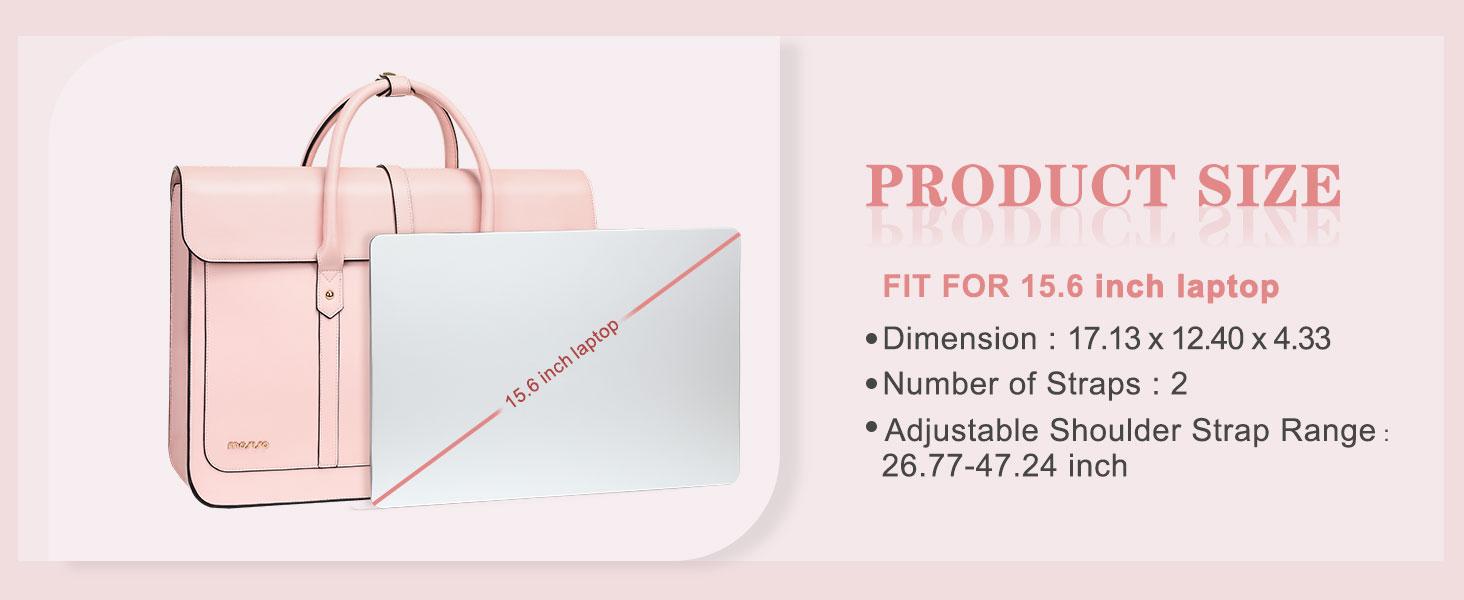 MOSISO 14-17.3 Inch PU Leather Laptop Bag for Women, Convertible Briefcase Backpack with Bowknot, Crossbody Shoulder Work Tote with 3 Compartments, Ideal for Office, Travel, Shopping & Daily Commute