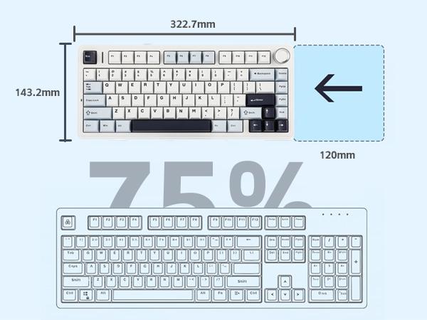 EPOMAKER x AULA F75 75% Gasket Wireless Mechanical Keyboard with Multimedia Control Knob, Full-Key Hot-Swap Functionality & Vibrant RGB Illumination Tri-Mode USB-C/BT 5.0/2.4GHzb keyboards for gaming creamy keyboard TikTokShopSpringGlowUp
