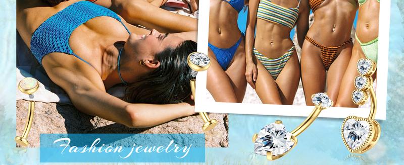 ORAZIO Gold Belly Button Ring Pack - 9Pcs Hypoallergenic Surgical Steel CZ Opal Pearl Clicker Floating Navel Piercing Jewelry for Women Comfortable 14G Bar Length