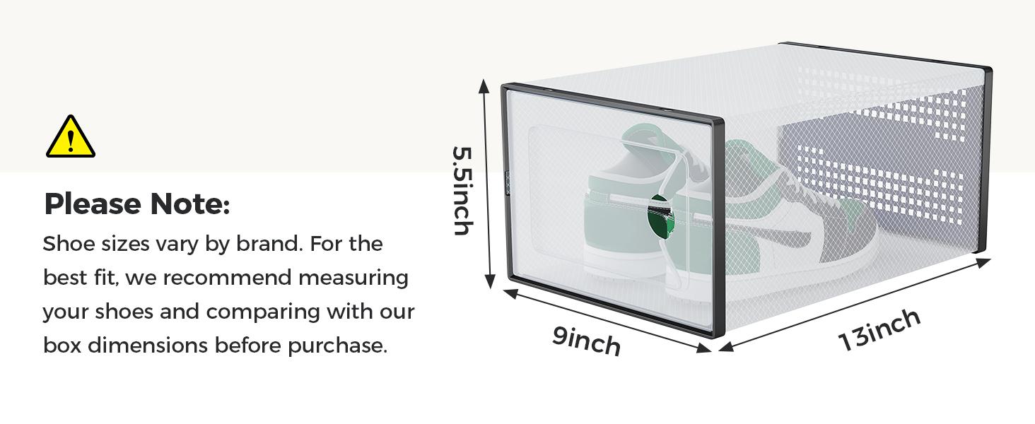 Stackable Shoe Storage Boxes, 12-Pack Plastic Shoe Organizers with Lids, Large Shoe Rack & Holder for Closet, Under Bed, Entryway, Sneaker Display and Storage Containers Stackable Shoe Storage Boxes, 12-Pack Plastic Shoe Organizers with Lids, Large Shoe Rack & Holder for Closet, Under Bed, Entryway, Sneaker Display and Storage Containers