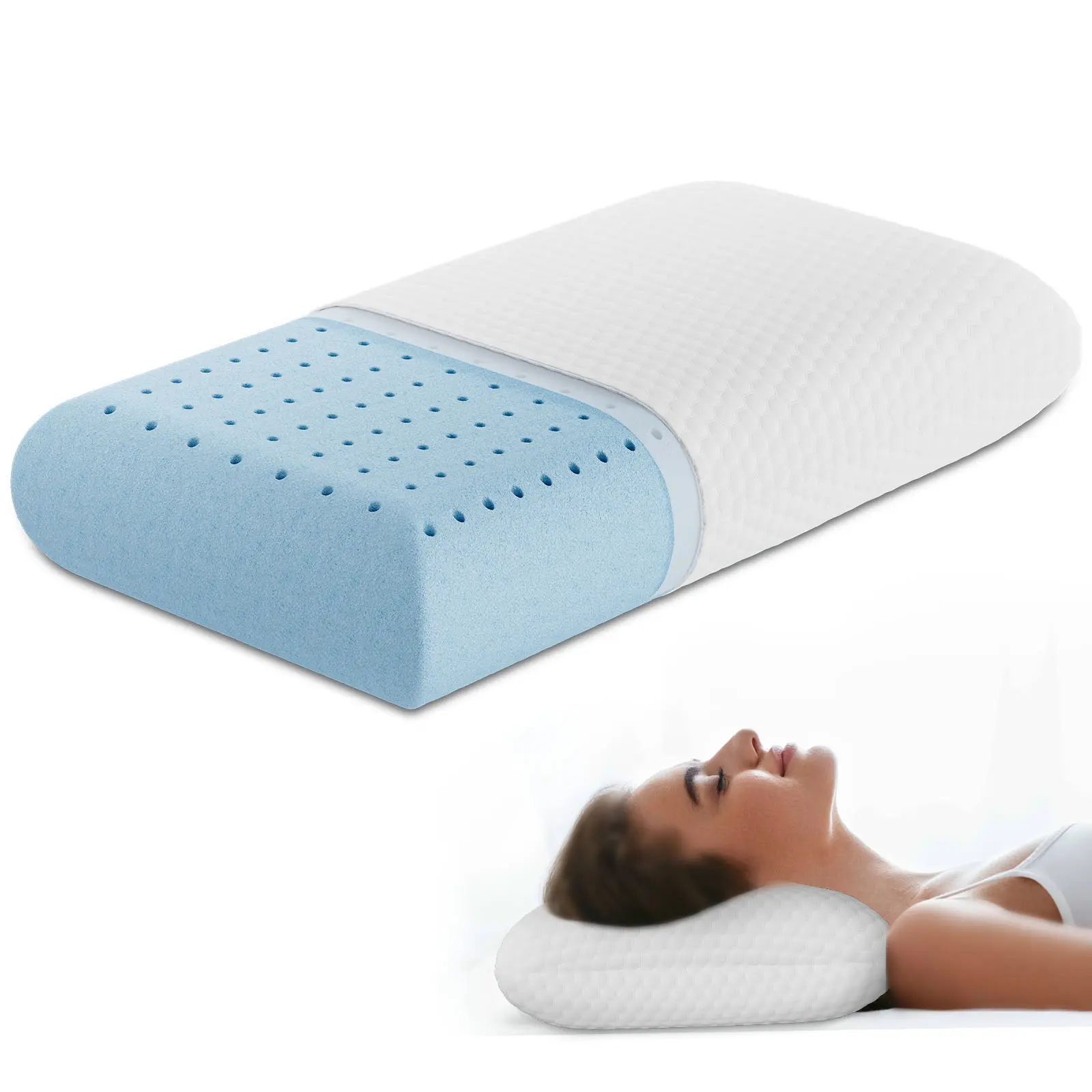 Memory Foam Pillows for Sleeping, Bed Pillow Soft and Comfortable, Cooling Pillow with Removable and Machine Washable Cover, Hotel Pillow