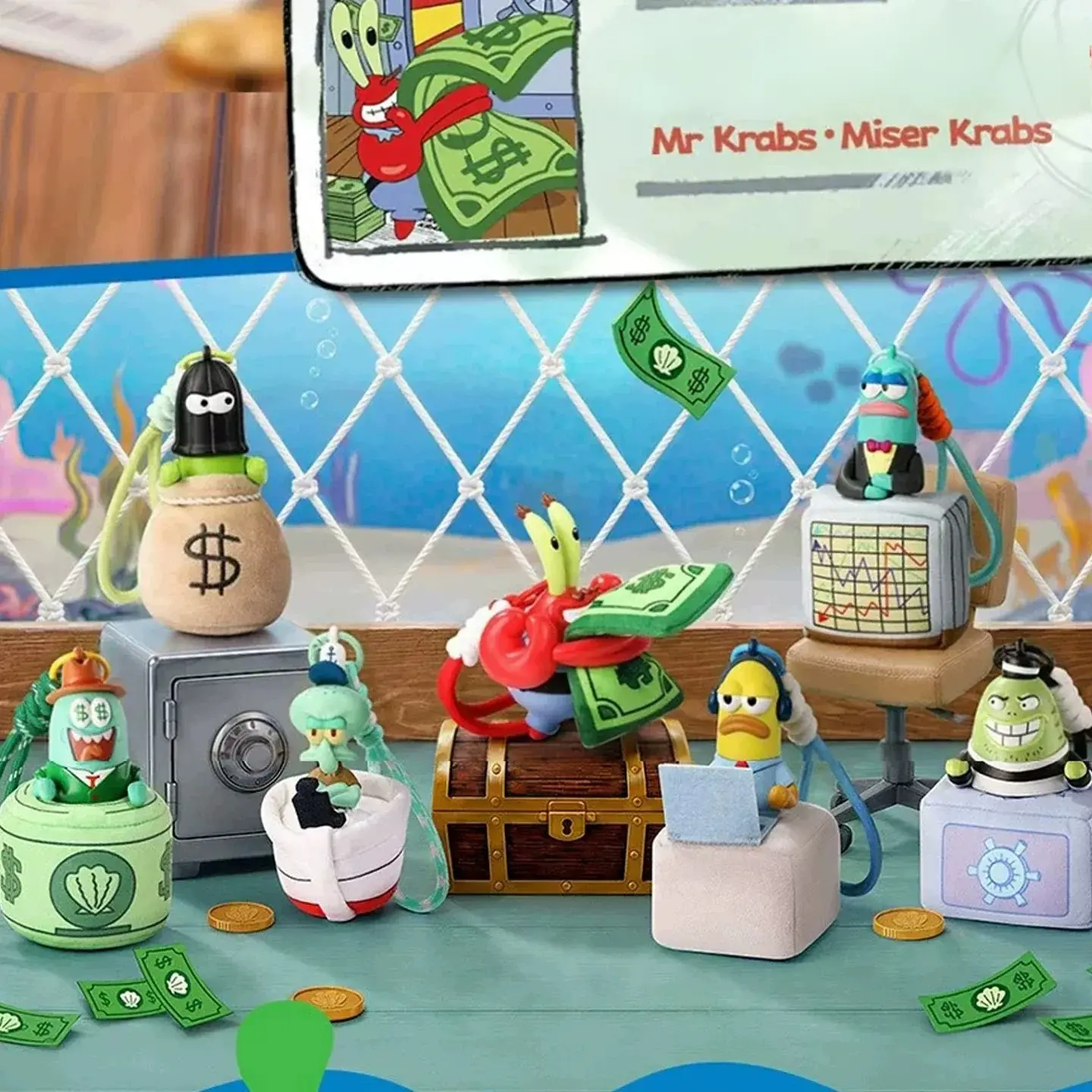 SpongeBob Bikini Bottom Money Squad Scented Plush Hanging Ornaments Aromatic Collectible Cartoon Plush Keychain Lovely Holiday Surprise Gift For Teen SpongeBob Enthusiasts，Back To School