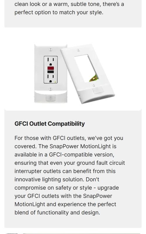 SnapPower MotionLight Illuminated Outlet Cover Plate with Motion-Sensor LED Night Light for Wall Home Lighting - Available in Duplex, Decor & GFCI styles. (Outlet not included)