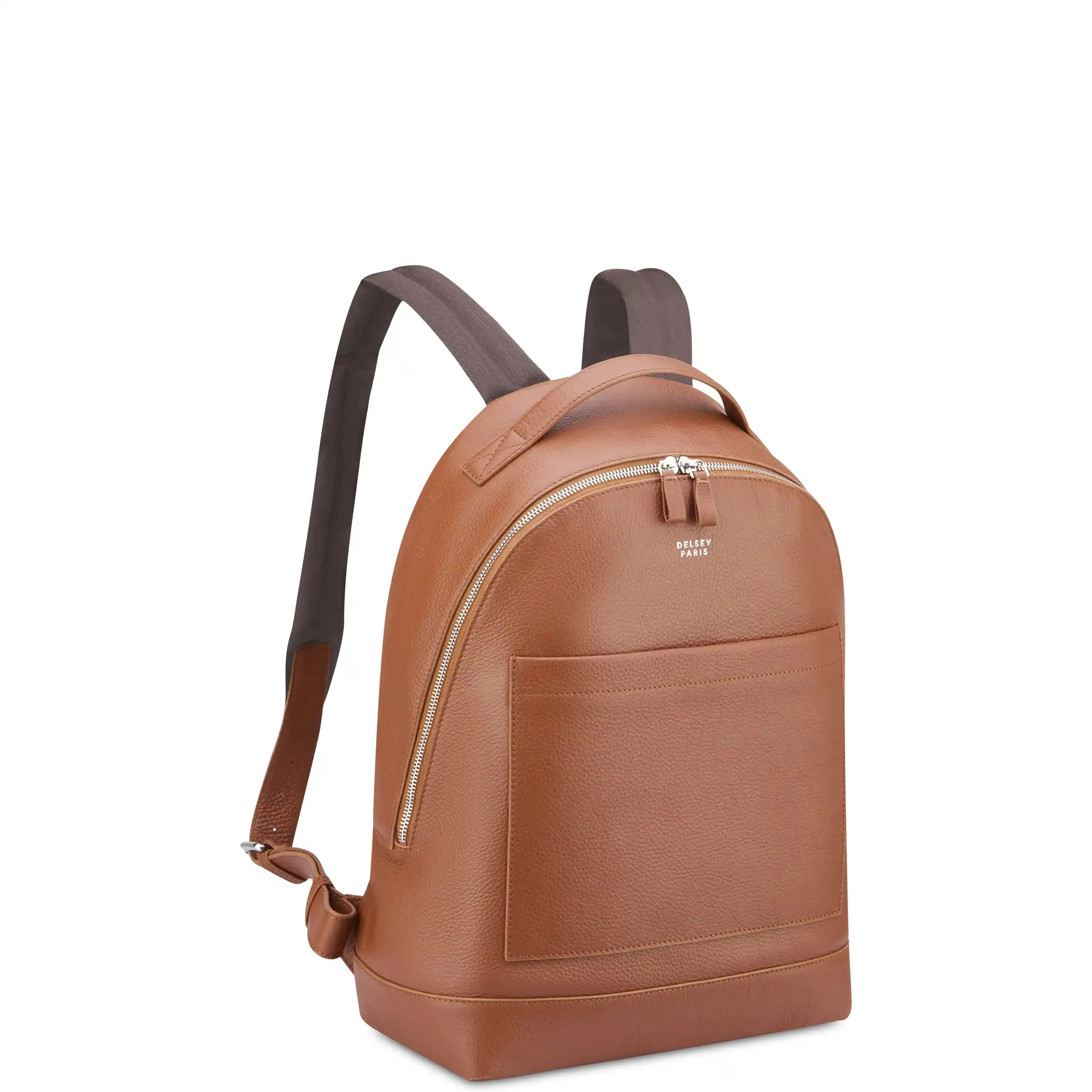 DELSEY Paris Responsibly Crafted Genuine Leather Carry On Backpack for Adults - 14-Inch Laptop Sleeve, Roomy Compartment, Luggage Band, for Everyday Carry & International Travel, Bagpack Travel, Adjustable Shoulder Strap