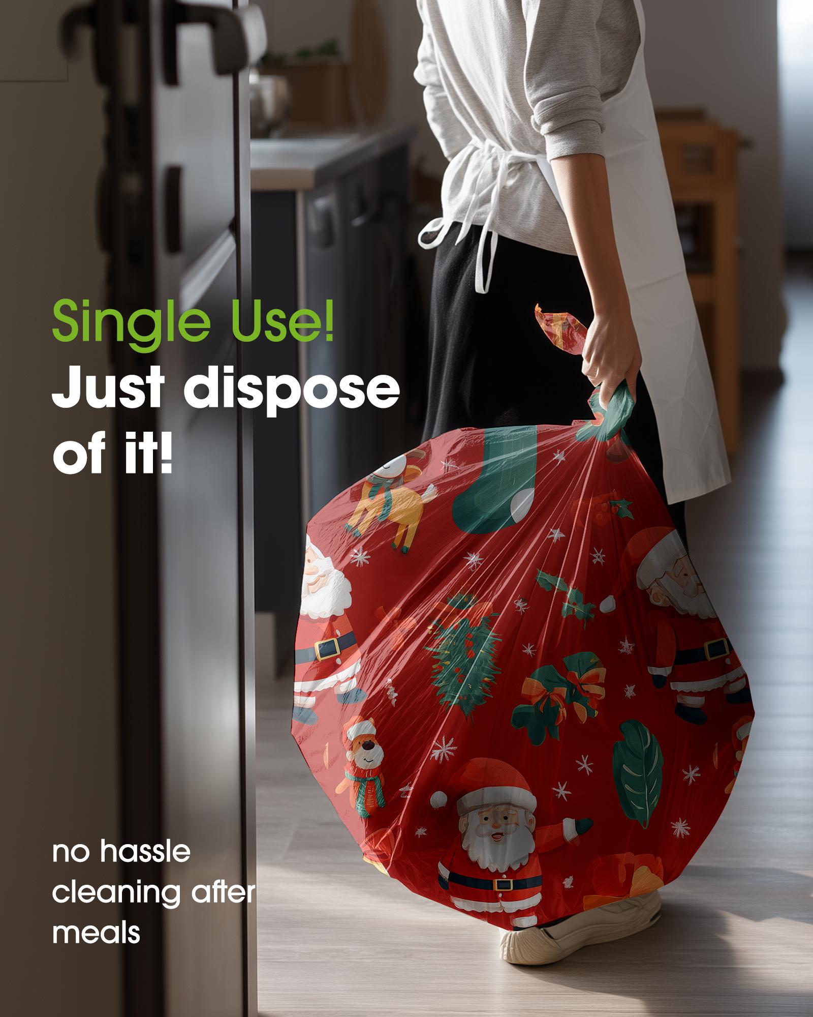 Christmas Tablecloth Disposable Plastic 4-6 Pack 54x108 Inch Leakproof Sturdy Red Green Reindeer Trees for Rectangle Tables Holiday Party Decorations TikTokShopBlackFriday