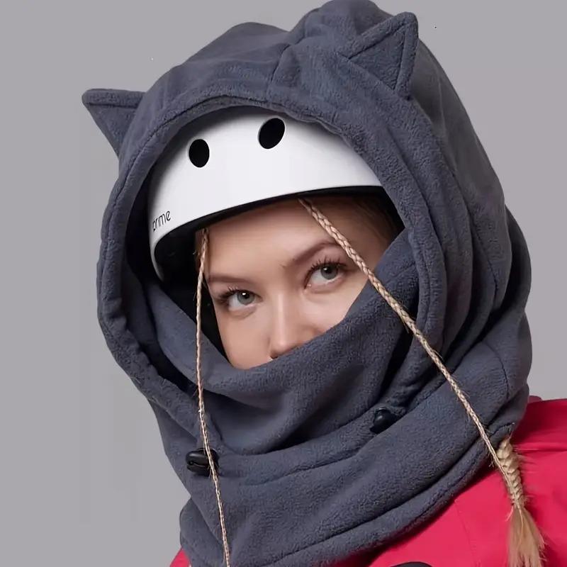 Winter Balaclava - 100% Polyester Knitted Windproof Warm Neck Gaiter with Hood for Outdoor Activities Cycling Skiing Motorcycle Liner