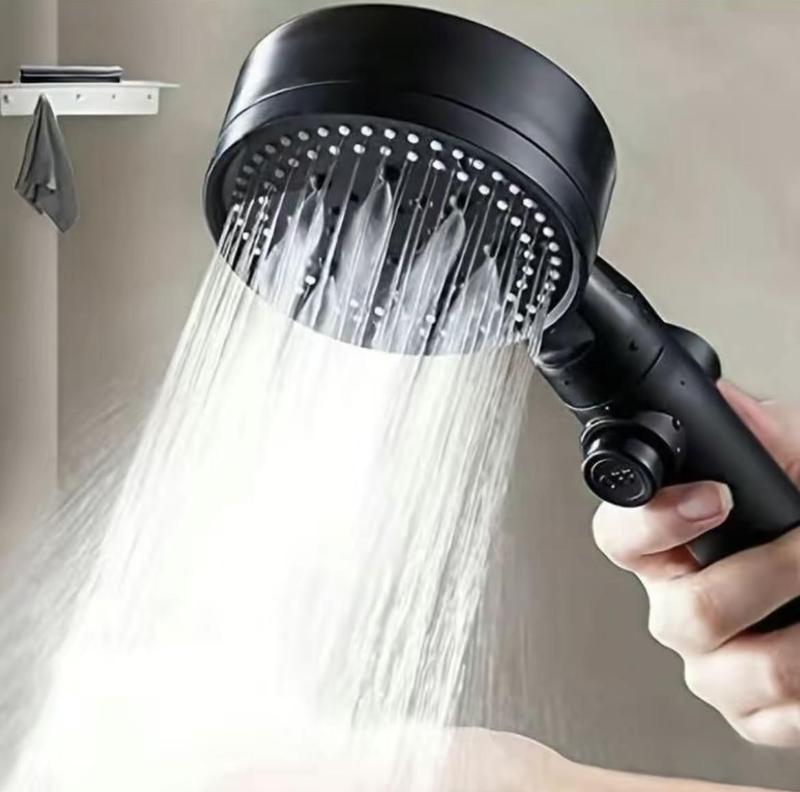 Five-speed Booster Shower Head One-button Water Stop Water-saving Water Pressure Adjustment Shower Head Bathroom Shower Set