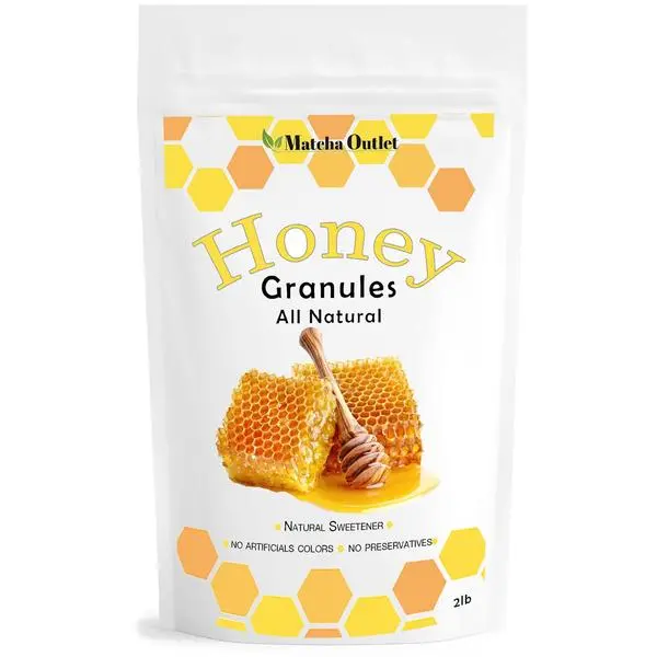 Matcha Outlet Granulated Honey Natural Sweetener Dry Honey Granules 2LBS Best For Tea Coffee Cooking and Baking