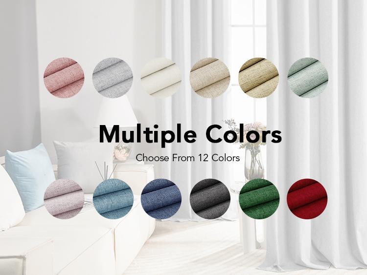 Deconovo 2pcs 100% Blackout Curtains for Living Room Bedroom Linen Blackout Curtains, Luxury BlackOut Curtains for Home Room Decor Ideas