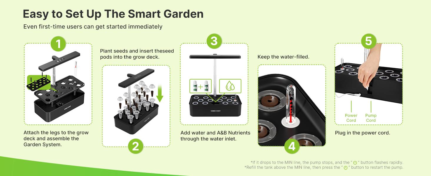 【Deal For You Days】SUNCOZE Hydroponics Growing System Kit 12 Pods, 24W LED Grow Light Indoor Garden, 4L Water Tank with Quiet Pump, Adjustable Height Herb Garden Planter Indoor Kit, Gardening Gifts