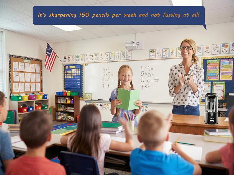 【Valentines Gift for Teachers】 AFMAT Electric Pencil Sharpener, Fast Sharpen in 3s, Auto Stop, Sharp with 2 Settings for 6-12mm No.2 & Colored Pencils, Ideal for Office, School & Artists