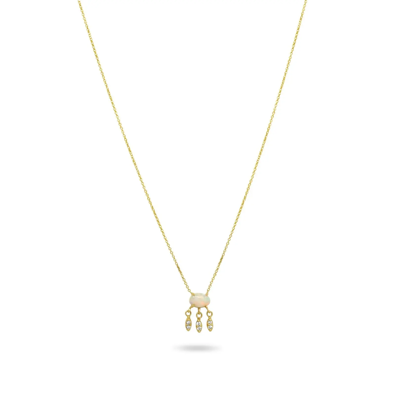 Opal & Diamond Charm Necklace